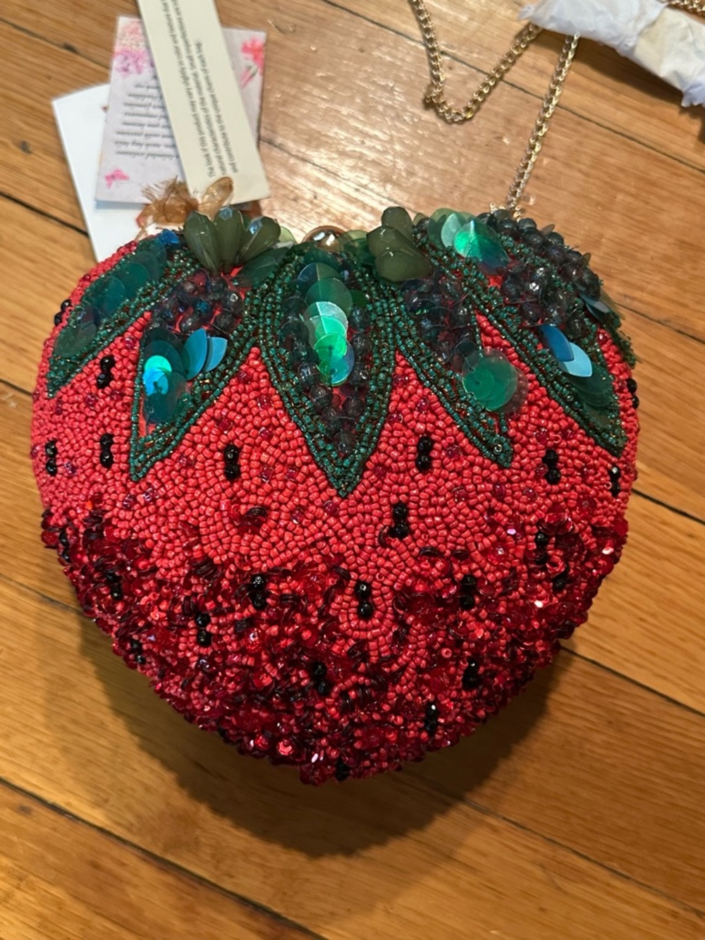 Beaded Strawberry Bag | NWT | Statement Clutch + Shoulder Bag 🍓 Viral on TikTok!